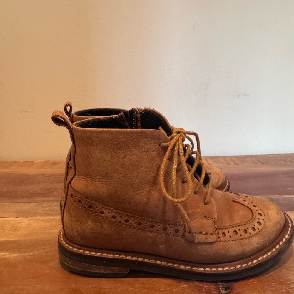Zara Boys Leather Boots Size Size EU 27